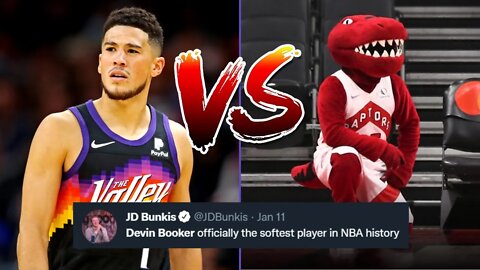 Devin Booker Gets ROASTED After Whining To Officials About Raptors Mascot