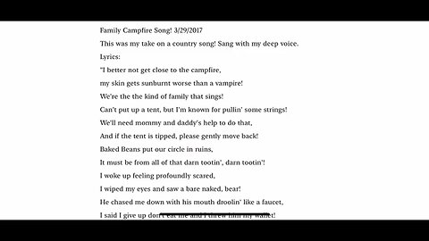 Family Campfire Song! Bluegrass Suno Ai Song Lyrics Written By Adam Stark