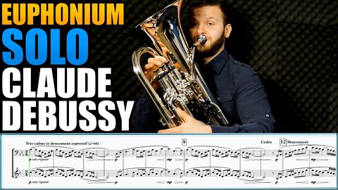 DREAMY EUPHONIUM SOLO "The Girl With The Flaxen Hair" by Claude Debussy. Sheet Music Play Along!