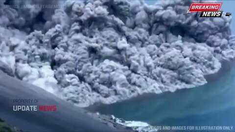 Horible: Tsunami wave hit capital city sicily italy,after Exclusive Explosion of stromboli volcano