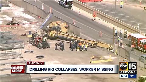 Drilling rig collapses near Phoenix airport, worker still missing