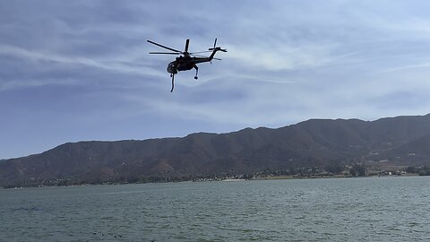 Helicopter Fighting The Airport Fire In Lake Elsinore