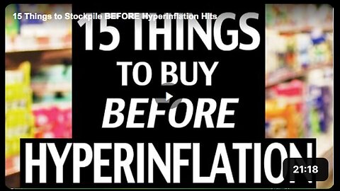 Know the things you need to buy before hyperinflation comes