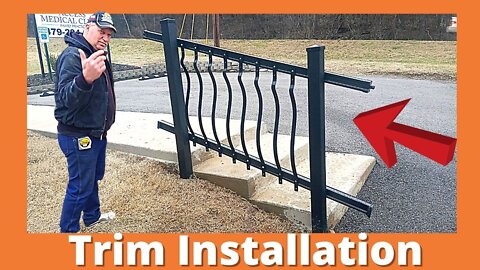 Wrought-Iron Railing Install - Decorative Trim