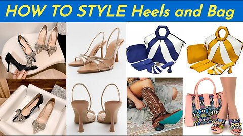 Ladies Fashion European And American Handbags Multi-piece Set Mixed Color Women's High Heel Shoes