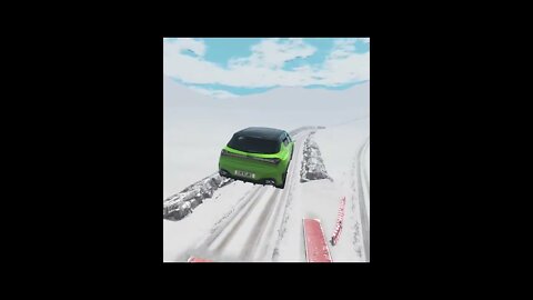 |MiniBeamNG/ Cars Snow Jump #01 BeamNG.Drive #Shorts