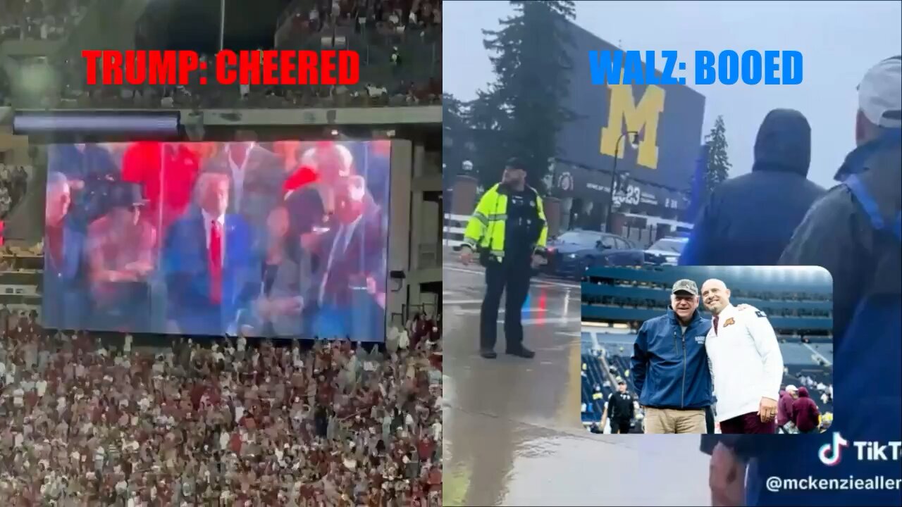 Donald Trump and Tim Walz both attended college football games today