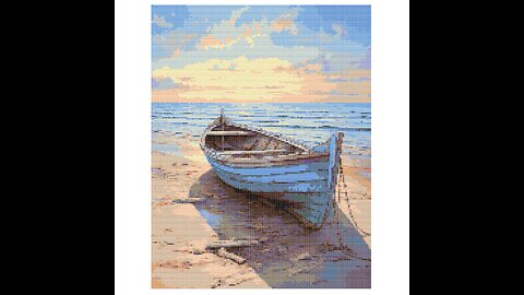 BEACH BOAT Cross Stitch Pattern by Welovit Cross Stitch | welovit.net | #welovit #welovitcrossstitch