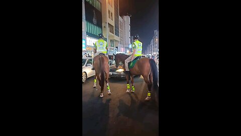 Dubai police patrolling in deira