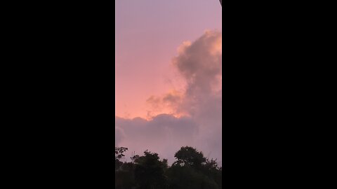 Magical Cloudy Morning with the Moon Peeking Through