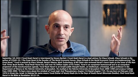 Yuval Noah Harari | "Think About What Artificial Intelligence Will Do to Ownership. Maybe to Own Your House Means That Some A.I. Says You Own It. If the A.I. Says That You Don't Own It, That's It! It's Not Yours!" - 9/5/2024