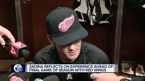 Zadina reflects on experience in NHL ahead of final game this season with Red Wings