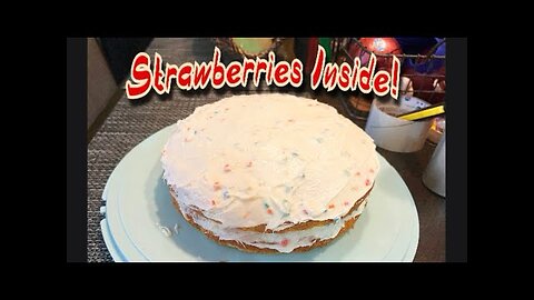 Confetti Cake With Strawberries!