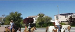 Social distancing while horseback riding in Las Vegas valley