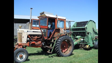 Vintage Farming Case 930 Pulls John Deere 510 Baler