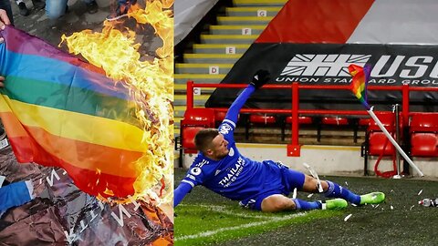 LGBT Flag destroyed by a Football player 😱