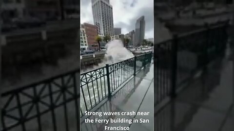 Strong waves crash near the Ferry building in San Francisco #shorts