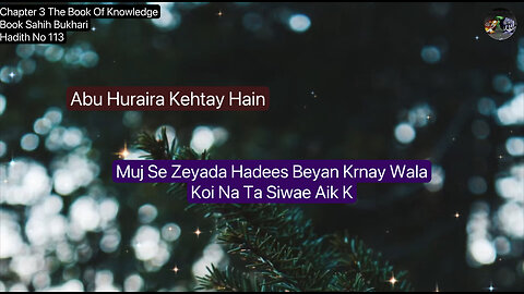 ❤️ Abu Huraira Kehtay Hain,Muj Se Zeyada Hadees Beyan Krnay Wala Koi Na Ta Siwae Aik K, Hadees 113❤️