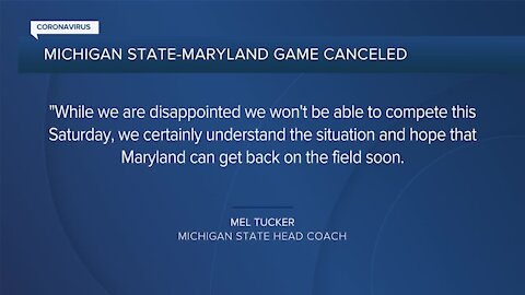 Michigan State's game at Maryland canceled due to COVID-19