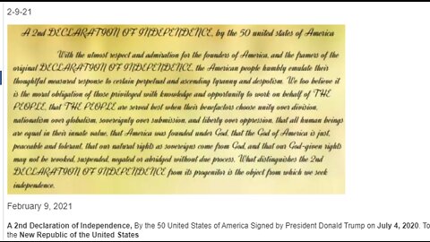 2nd Declaration of Independence 7.4.2020 TRUMP