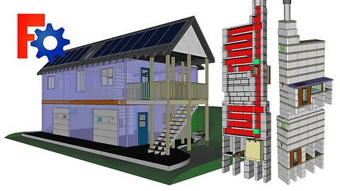 FreeCAD: Off-Grid Carriage House with Masonry stove