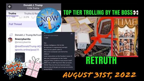 8/31/22 LIVE - Trump's Q Retruths, Biden Speech, Mar-a-lago Docs, Vax News and More