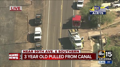 SRP crews pull toddler from west Valley canal