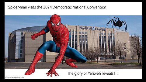 Spider-Man visits the 2024 Democratic National Convention.