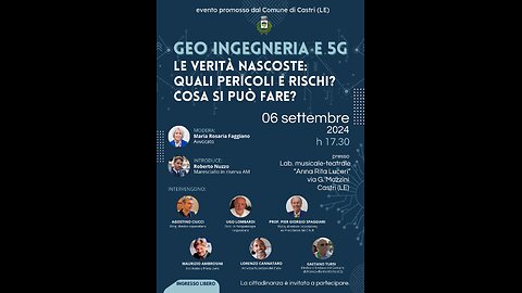 GUERRA A GEOINGEGNERIA E 5G: "L'intervento del Maresciallo AM Roberto Nuzzo" Castrì di Lecce - 6 sett 2024