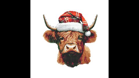 CHRISTMAS HIGHLAND COW Cross Stitch Pattern by Welovit Cross Stitch | welovit.net | #welovit