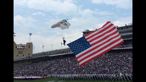 Parachuters at Northwestern University Football game vs Stanford at Ryan Field