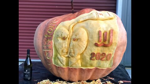 Squashcarver Division Bell giant pumpkin sculpture tribute time-lapse