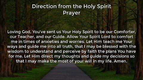 Direction from the Holy Spirit Prayer (Prayer for Wisdom and Direction)