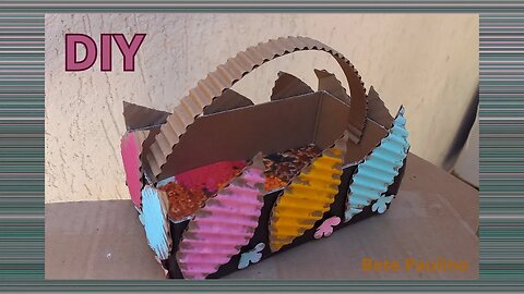 CESTA DE PAPELÃO/DIY/CARDBOARD BASKET