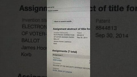 Dominion Voting Systems and Patent #1 out of 18 collateralized with Hong-Kong-Shanghai Banking Corp.