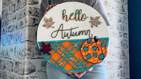 Hello Autumn Door Hanger Kit |DIY Door Hanger |Paint with Kaycee from HWM