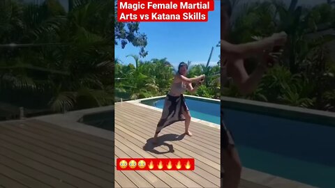 Magic Female Martial Arts vs Katana Skills #shorts