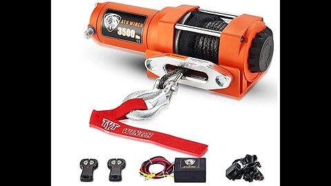 TYT 2500 lb. Advanced ATV/UTV Winch with Synthetic Rope Kits, 12V Electric Winch for ATV, UTV,...