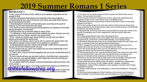 Chris McCann, 2019 Summer Romans 1 Series, Part 7