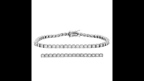 Sponsored Ad - BHUBREA Tennis Bracelets for Women Men with CZ 925 Sterling Silver White Gold Pl...