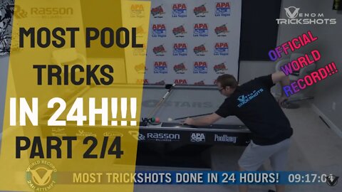 24H WORLD POOL TRICKSHOTS RECORD - PART 2/4