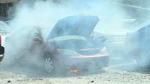 IT WAS SO HOT OUT A CAR CAUGHT ON FIRE AT THE INSURANCE AUTO ACTION! *I GOT IN TROUBLE FOR THIS*