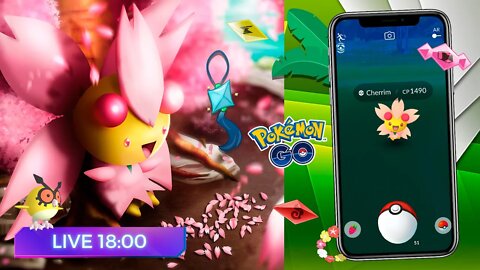 🕕 CHERRIM 100%! DOBRO XP (EXPERIÊNCIA) AO CAPTURAR POKÉMON! Hora do Holofote! Pokémon GO! SEM SHINY!