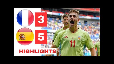 FINAL Olympics Paris 2024 men's football Spain vs France 5 3 Highlights Gold Medal Celebrations