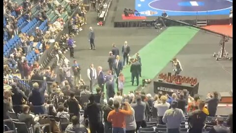 Donald Trump Greeted With Cheers At The NCAA Wrestling Championship