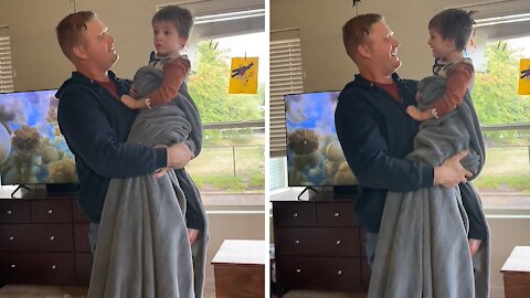 Uncle surprises nephew after being away in the military