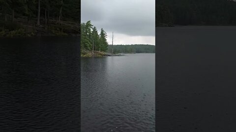 Rain squall on the French River