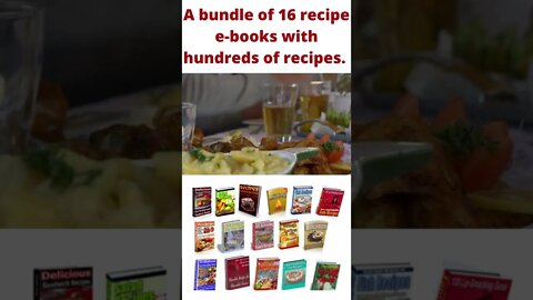 A bundle of 16 recipe e-books with hundreds of recipes./e-books/ hundreds of recipes/Food and Drinks