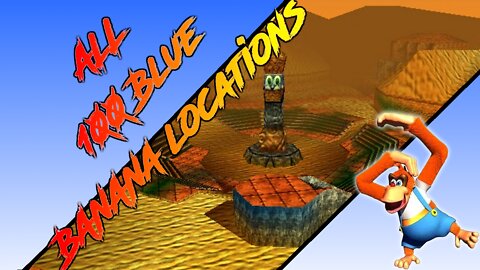 Donkey Kong 64 - Angry Aztec - Lanky Kong - All 100 Blue Banana Locations