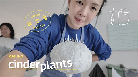 Making ‘Cinder-plants’ / Cement sculptures【Home Art Studio】